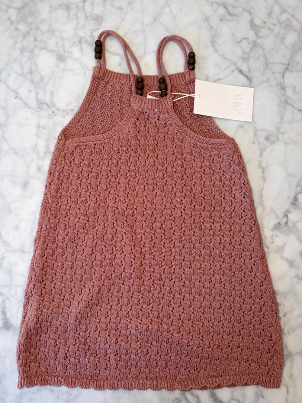 NWT Zara Pink Knit Halter Kids Dress 4Y - Picture 4 of 5